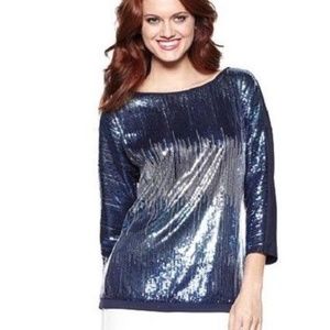Timeless by Naeem Khan Sequin Embellished Top  X/S